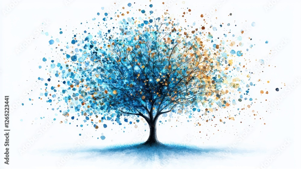 A vibrant artistic depiction of a tree, adorned with colorful splashes, representing growth and creativity. A vibrant artistic depiction of a tree, adorned with colorful splashes, representing growth and creativity.