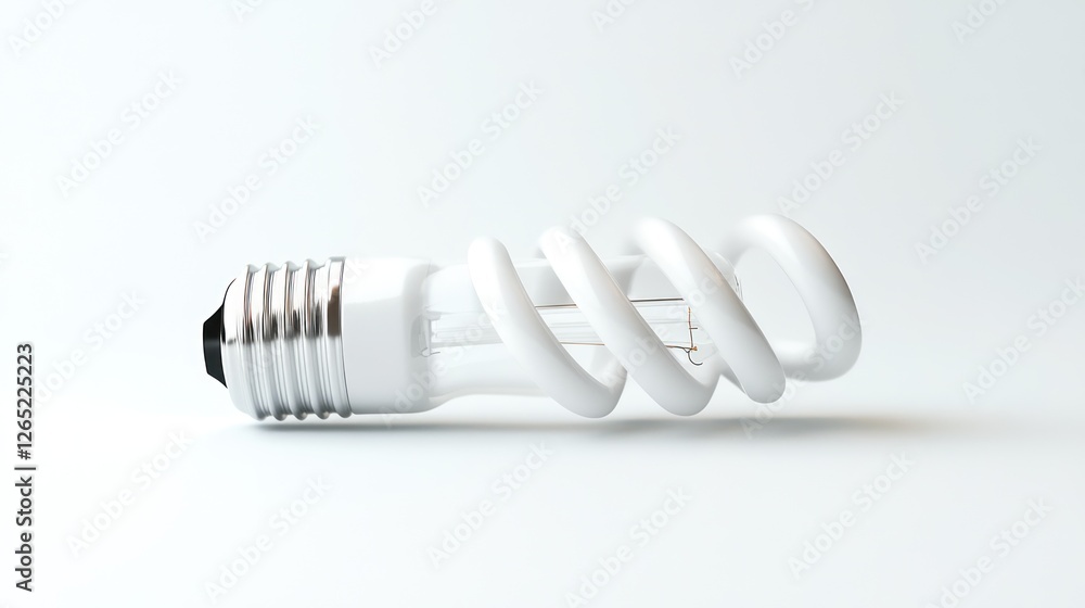 Energy-efficient spiral lightbulb on white background Energy-efficient spiral lightbulb on white background