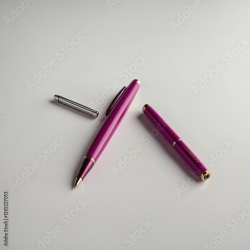 A bold magenta pen resting diagonally against a flawless white background.