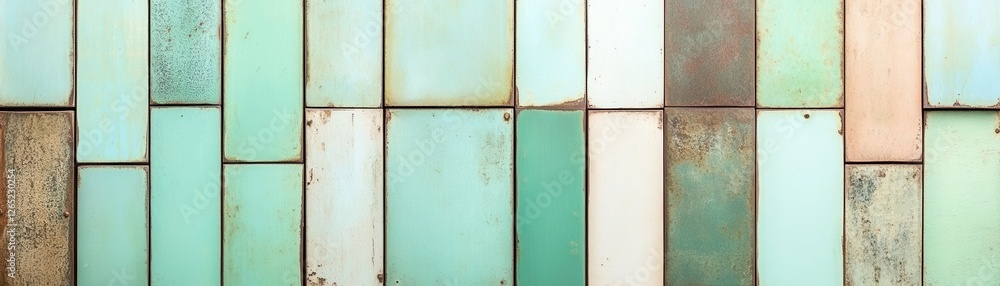 A textured, colorful wall featuring vertical strips of various shades of green, beige, and wood tones, creating a rustic and artistic appearance. A textured, colorful wall featuring vertical strips of various shades of green, beige, and wood tones, creating a rustic and artistic appearance.