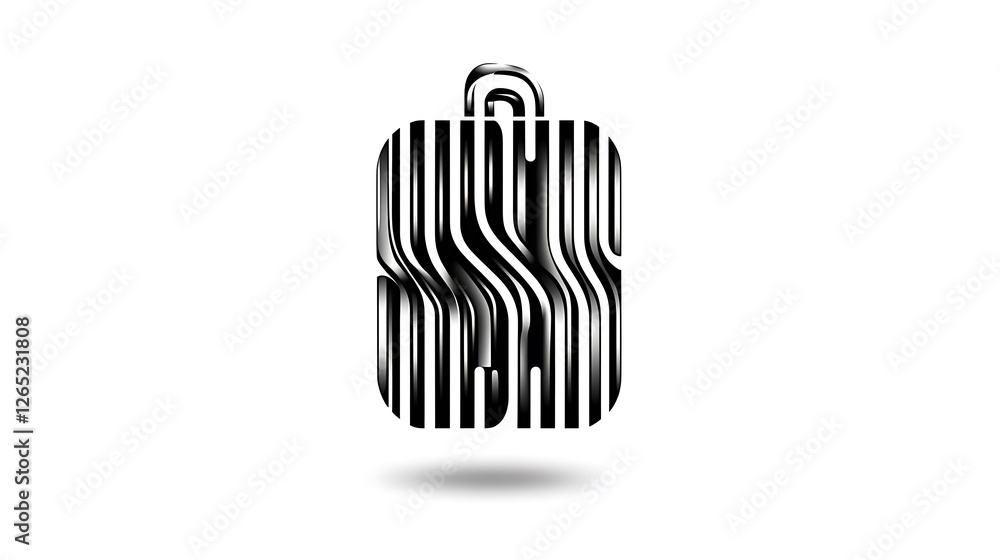 Abstract Black and White Suitcase Illustration: A Digital Line Art Design AI Generated Abstract Black and White Suitcase Illustration: A Digital Line Art Design AI Generated