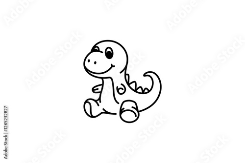 Dinosaur doll line icon. linear style sign for mobile concept and web design. T Rex toy dinosaur outline vector icon. Symbol, logo illustration. Vector graphics