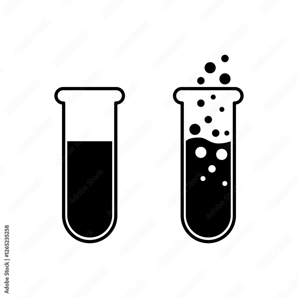 Test tube vector icon. Flat style vector illustration isolated. Test tube vector icon. Flat style vector illustration isolated.