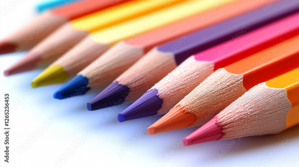 Fototapeta premium colourful pencils arranged