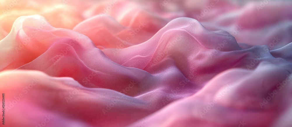 Fototapeta premium Soft pink and purple fabric waves, abstract texture background.