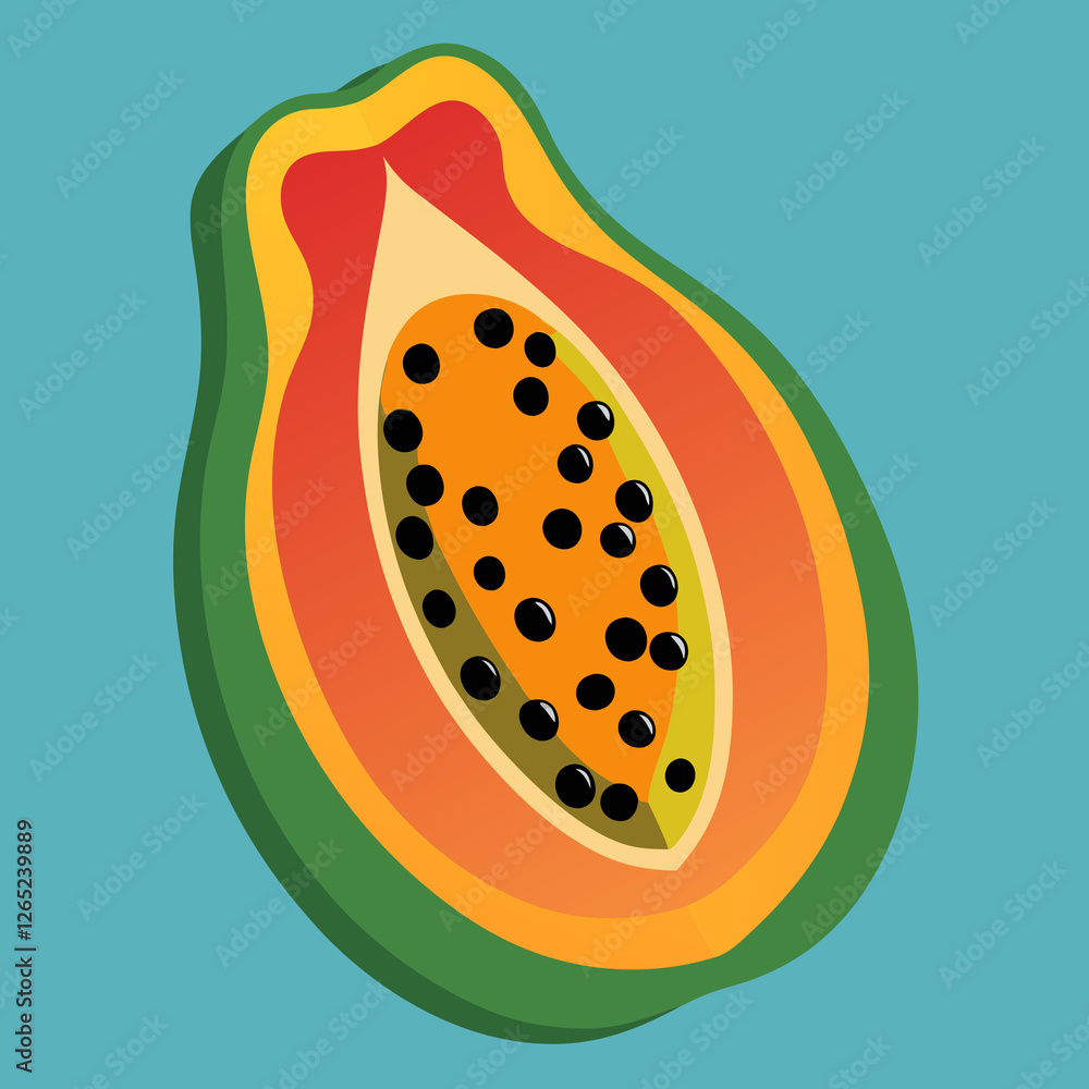 tropical papaya with black pits tropical papaya with black pits