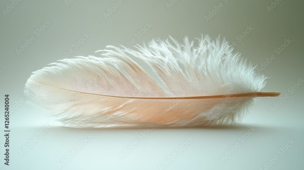 Delicate peach feather, soft, light, serene. Delicate peach feather, soft, light, serene.