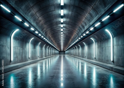 Underground Tunnel Corridor - Realistic 3D Rendering