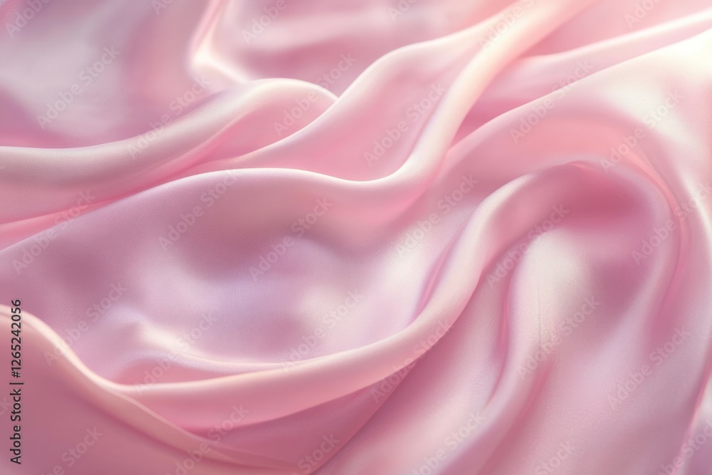 Soft pink satin fabric with gentle waves. AI generated Soft pink satin fabric with gentle waves. AI generated