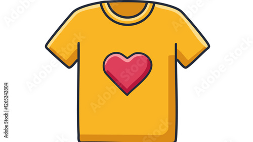 ハートのデザインのシンプルなTシャツ