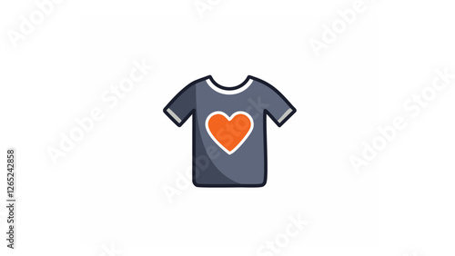 ハートのデザインのシンプルなTシャツ