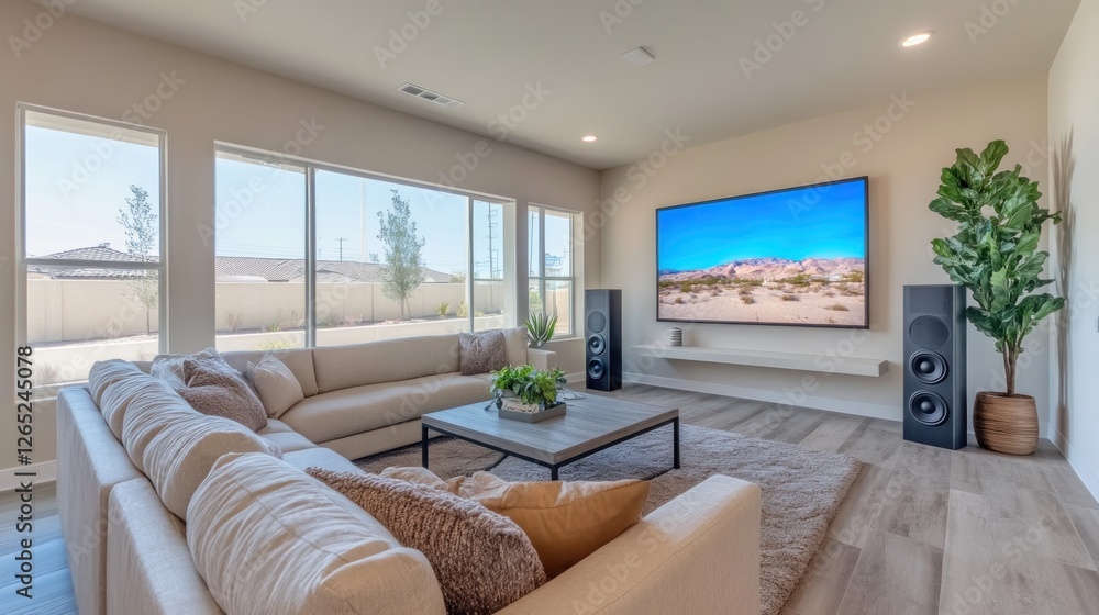 Modern home theater, desert view Modern home theater, desert view