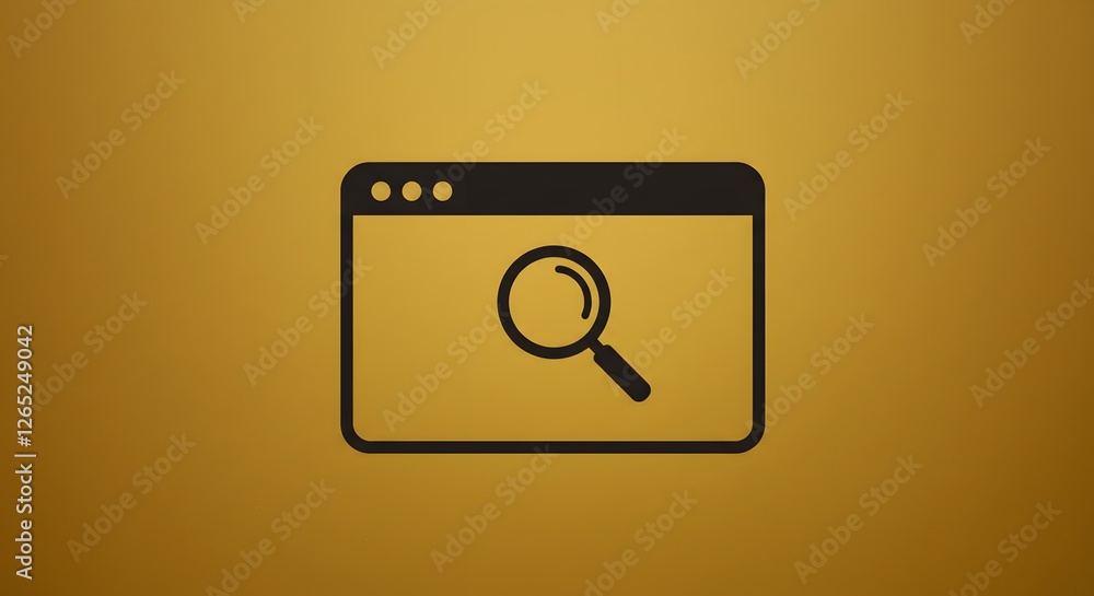 Web Browser with Magnifying Glass Icon for Search and Discovery Web Browser with Magnifying Glass Icon for Search and Discovery