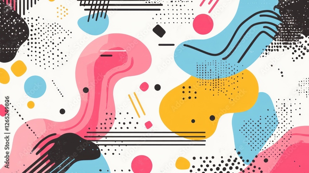 Fototapeta premium Abstract shapes, vibrant design, website background