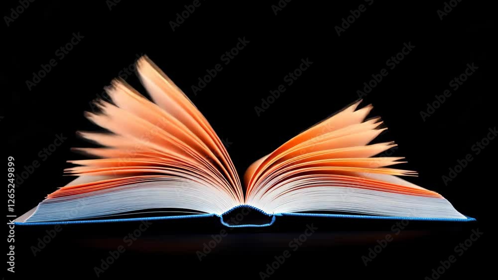 Mystical Open Book With Glowing Orange Pages Against Black Background Symbolizing Imagination Inspiration Knowledge and Creativity Ideal for Learning Education and Conceptual Designs Mystical Open Book With Glowing Orange Pages Against Black Background Symbolizing Imagination Inspiration Knowledge and Creativity Ideal for Learning Education and Conceptual Designs