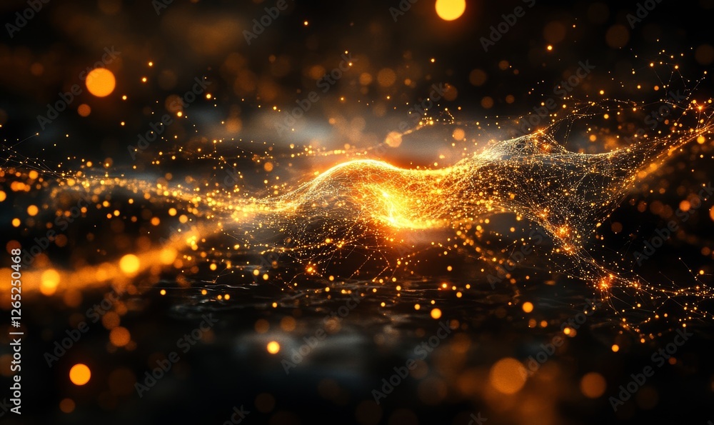 Naklejka premium Abstract digital background with glowing circuits and lines, representing technology and connectivity. Futuristic concept, Generative AI