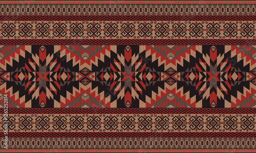 American tribal ethnic native pattern.Traditional Navajo,Aztec,Apache,Southwest and Mexican style fabric pattern.Abstract vector motif pattern.For fabric,clothing,blanket,carpet,woven,wrap,decoration.