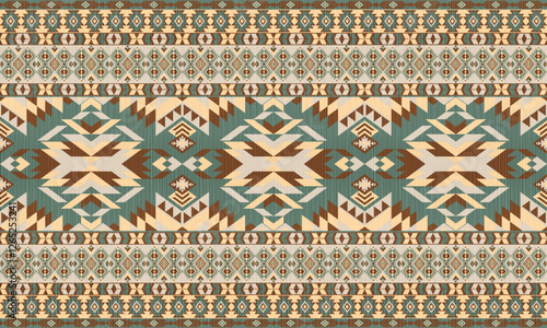 American tribal ethnic native pattern.Traditional Navajo,Aztec,Apache,Southwest and Mexican style fabric pattern.Abstract vector motif pattern.For fabric,clothing,blanket,carpet,woven,wrap,decoration.