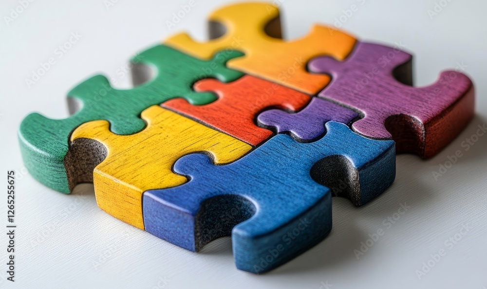 Fototapeta premium Puzzle as a symbol of the autism spectrum World Autism Awareness Day Symbol Incorporation of the World Autism Awareness, Generative AI