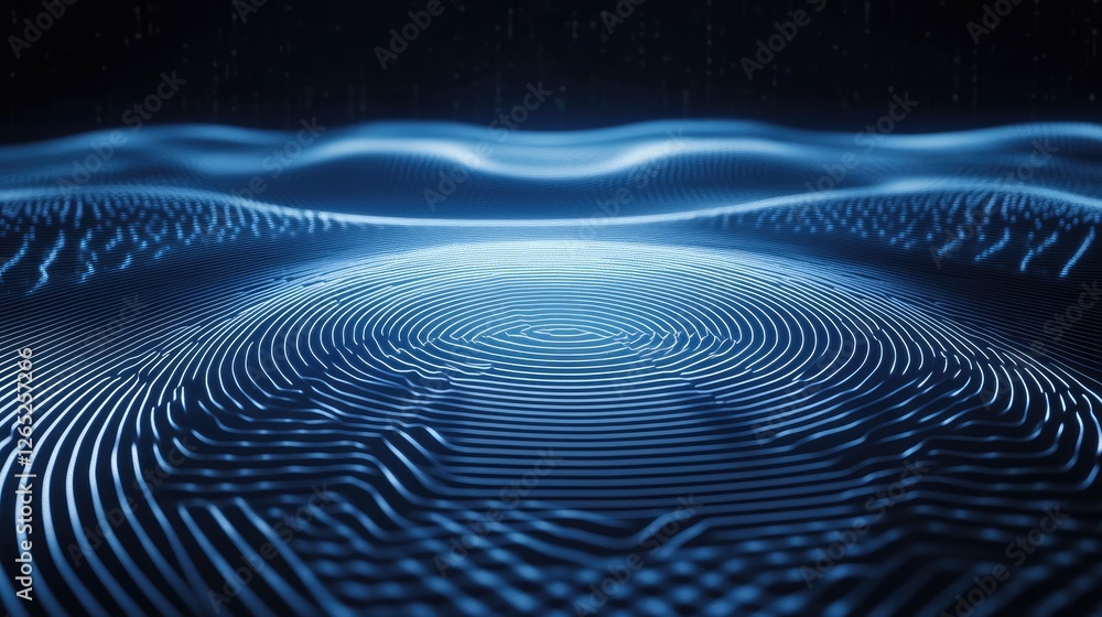 Abstract Fingerprint Waves: Digital Identity Landscape Abstract Fingerprint Waves: Digital Identity Landscape