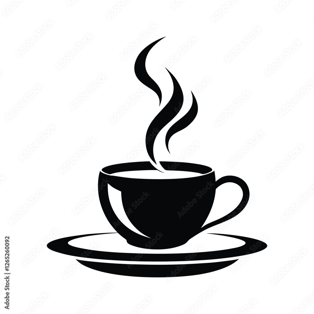 Obraz premium A steaming coffee cup saucers.