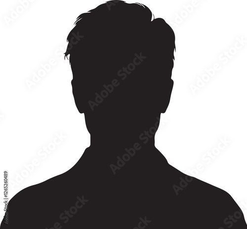 Anonymous Male Silhouette Headshot, Perfect for Profiles & Placeholder Images
