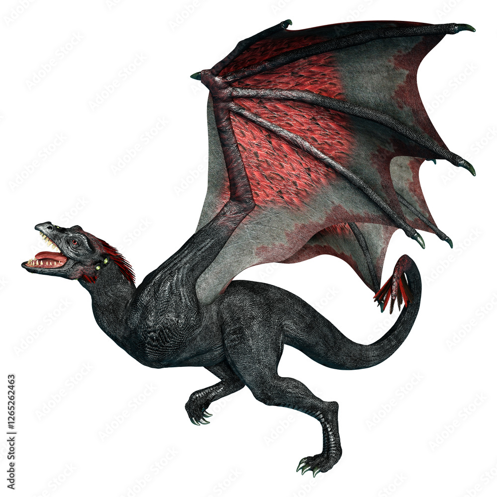 Fototapeta premium 3D Rendering Fairy Tale Dragon on White