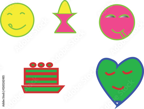 set of colorful vector icons for design