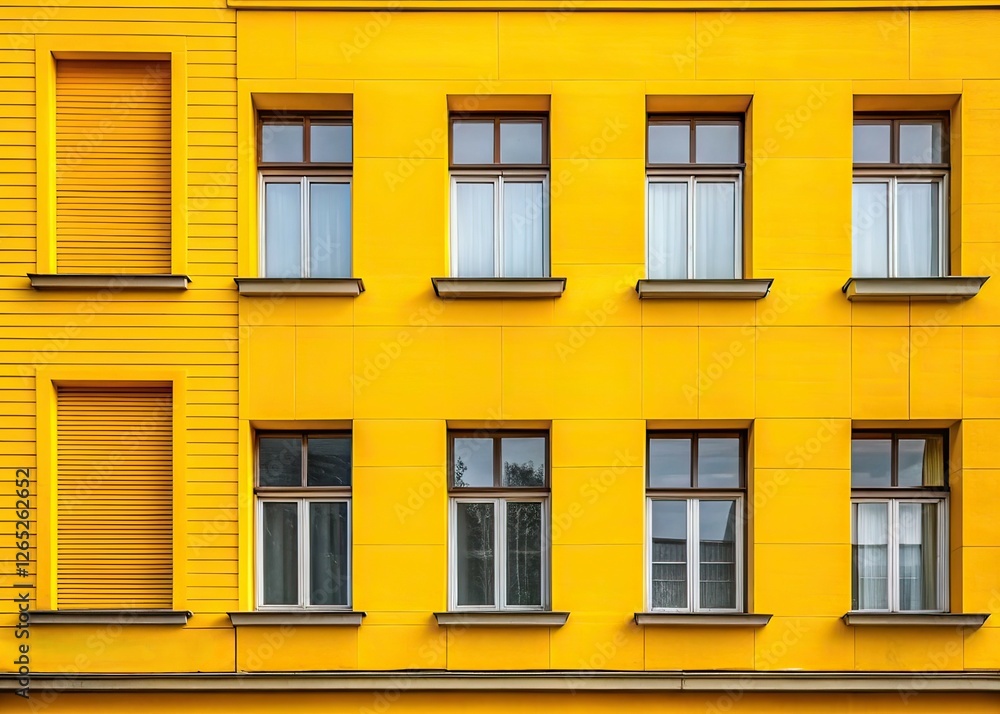Yellow Facade Background with Copy Space - AI Photo Yellow Facade Background with Copy Space - AI Photo