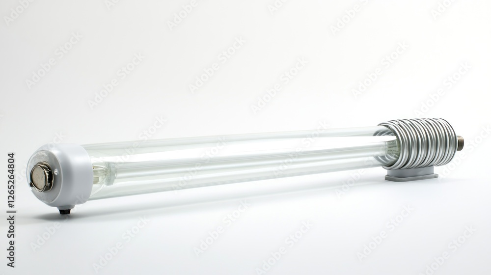 Modern fluorescent tube light, studio shot, white background, energy efficient Modern fluorescent tube light, studio shot, white background, energy efficient