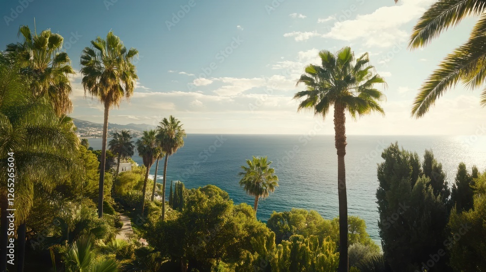 Coastal Palm Grove Sunset Ocean View Coastal Palm Grove Sunset Ocean View