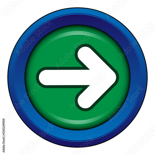 Sticker or sign showing the direction to take