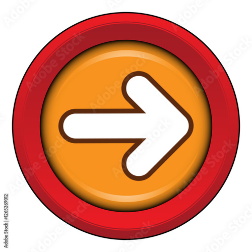 Sticker or sign showing the direction to take