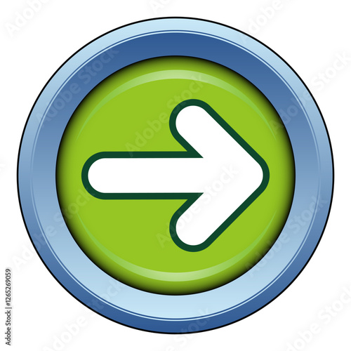 Sticker or sign showing the direction to take