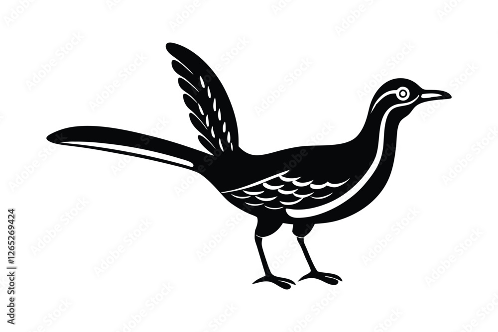Obraz premium vector illustration of a roadrunner bird 