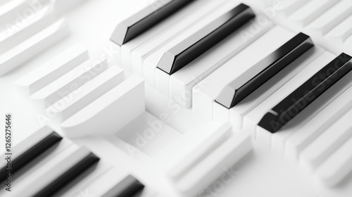 Abstract Piano Keys Studio Shot