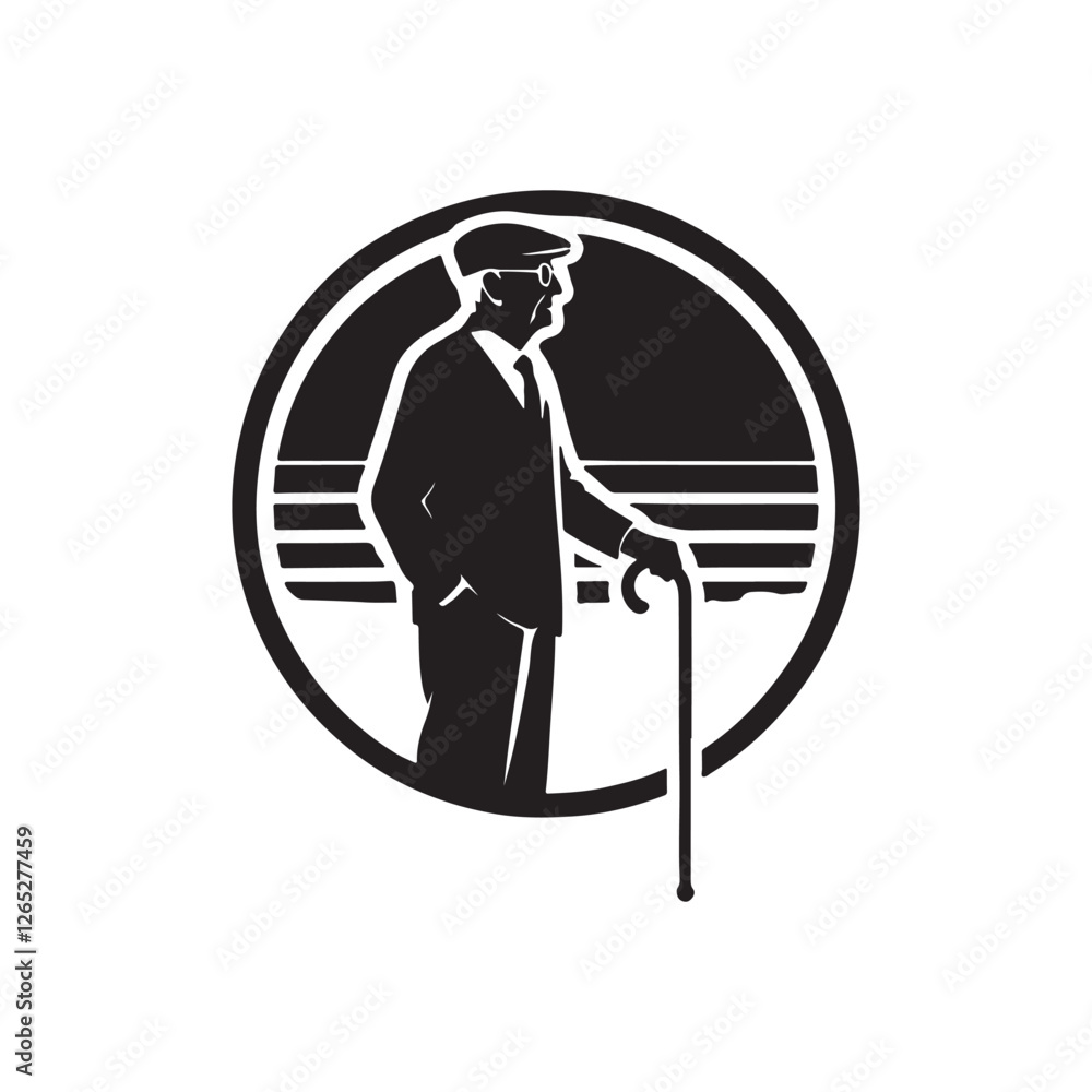old man with cane silhouette vector art old man with cane silhouette vector art