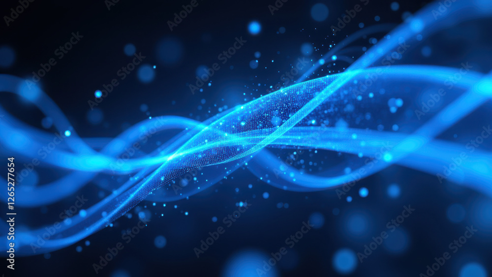 Fototapeta premium Ci/cd pipelines represented as abstract blue fluid motion against a gray background.