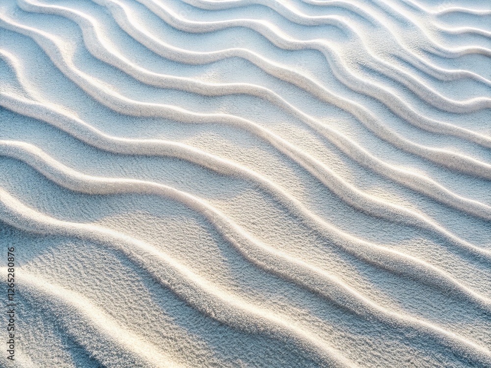 Obraz premium White Sand Beach Texture: Top View of Dry Sand Waves and Dunes - Copy Space