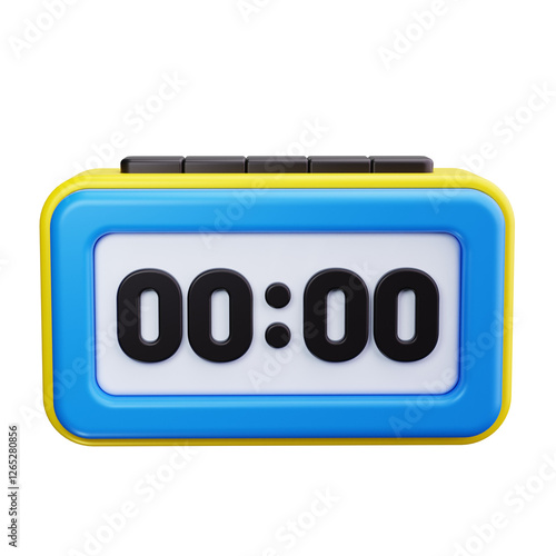 Digital Clock 3d render icons