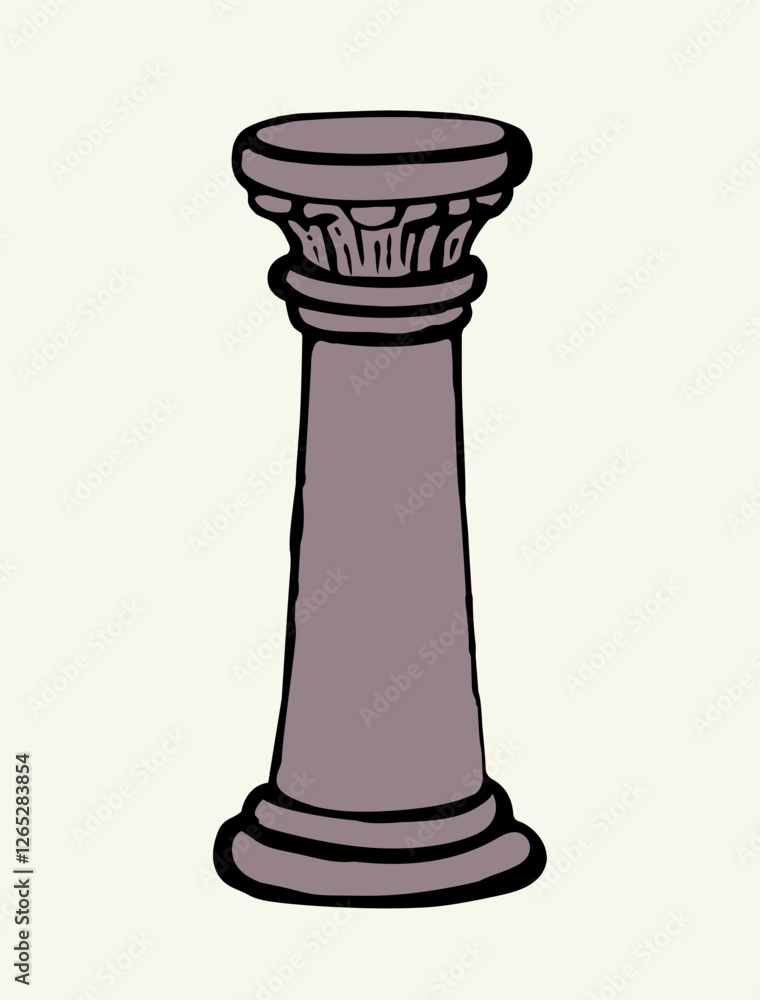 Vector drawing. Big old pillar Vector drawing. Big old pillar