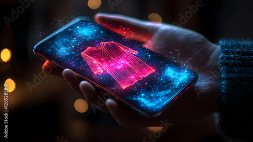 Innovative fashion shopping experience virtual reality digital display retail space close-up augmented reality shopping