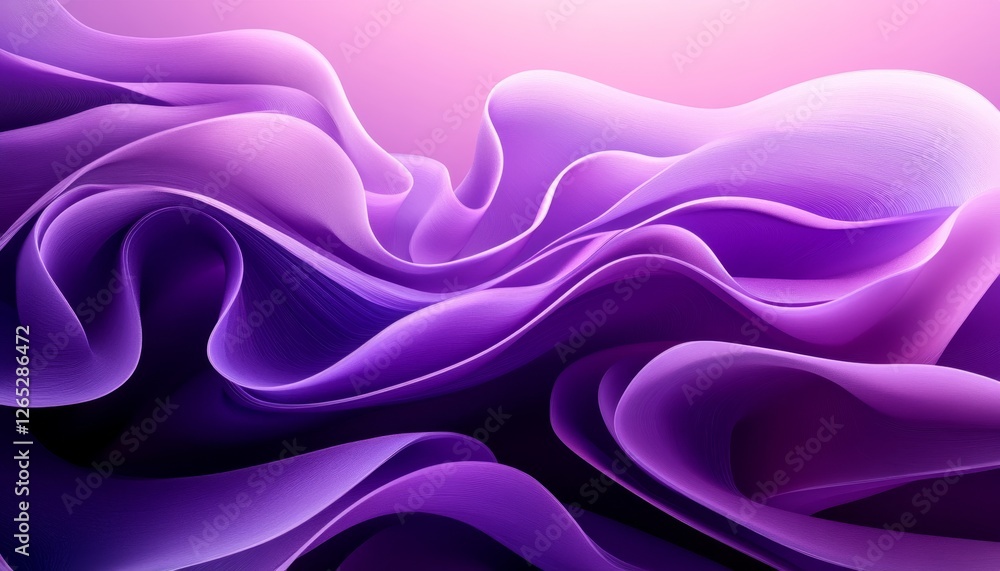 Obraz premium Abstract Background, Light Lavender to Violet Gradient, Delicate 3D Low Profile Wave Texture