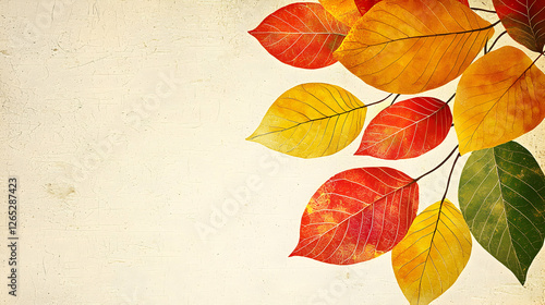 Autumn leaves falling nature background seasonal change warm color palette close-up view natural beauty