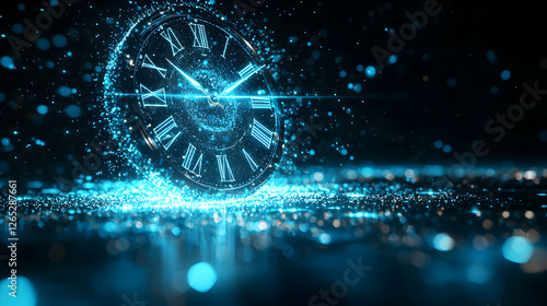 Dynamic time visualization digital realm 3d animation futuristic environment close-up perspective concept of time's fluidity
