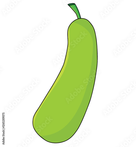 Cute cartoon hand drawn vector bottle gourd illustration.