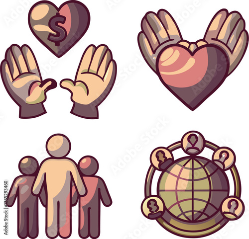 set mani e cuore che si stringono 01