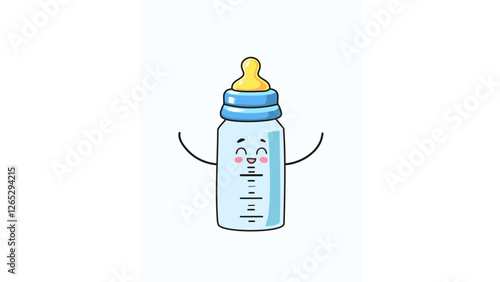 かわいい哺乳瓶のイラスト