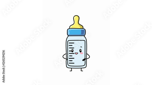 かわいい哺乳瓶のイラスト