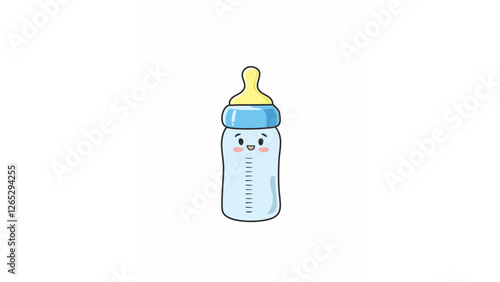 かわいい哺乳瓶のイラスト